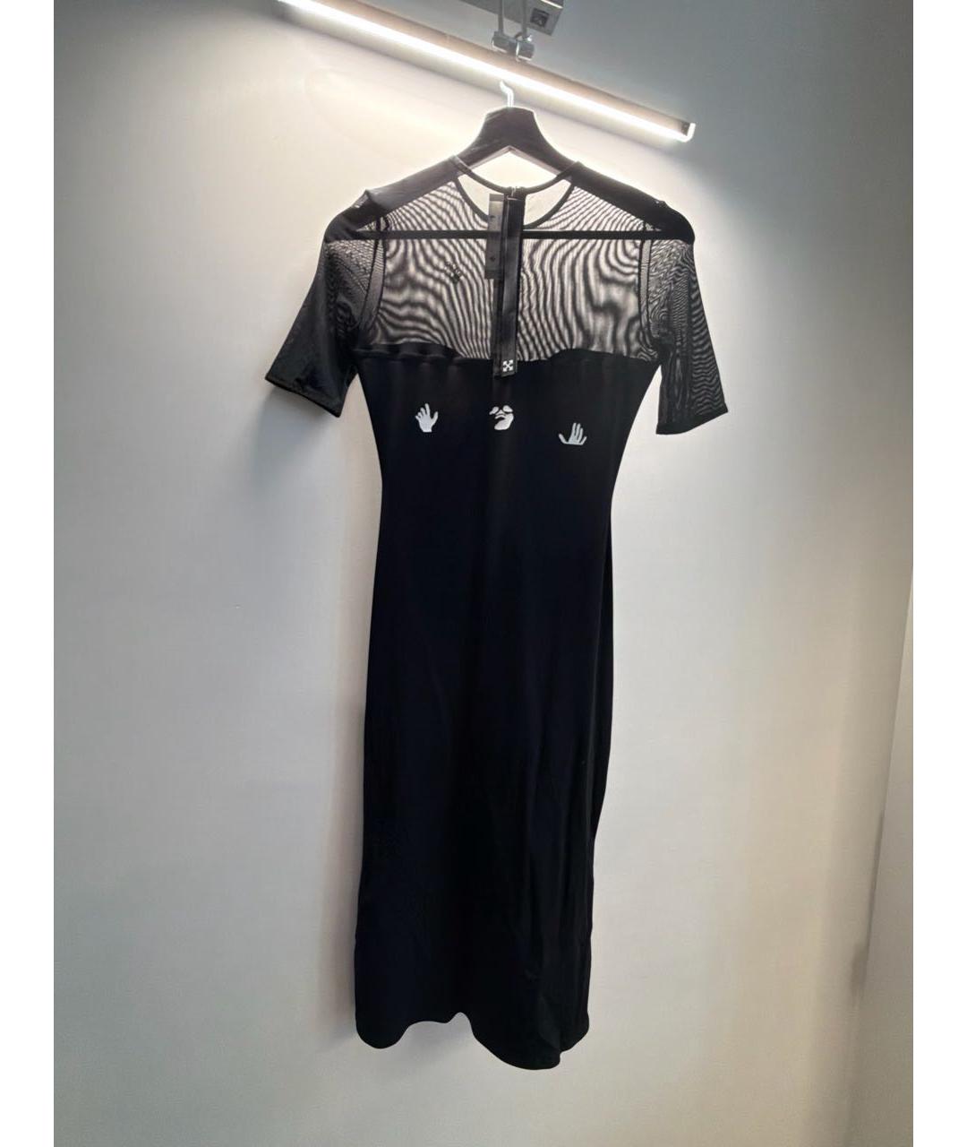 1/OFF Черное синтетическое повседневное платье, фото 5