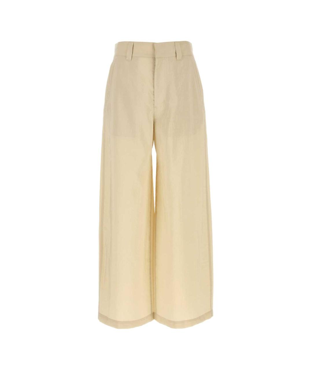 LEMAIRE Бежевые шелковые повседневные брюки, фото 1