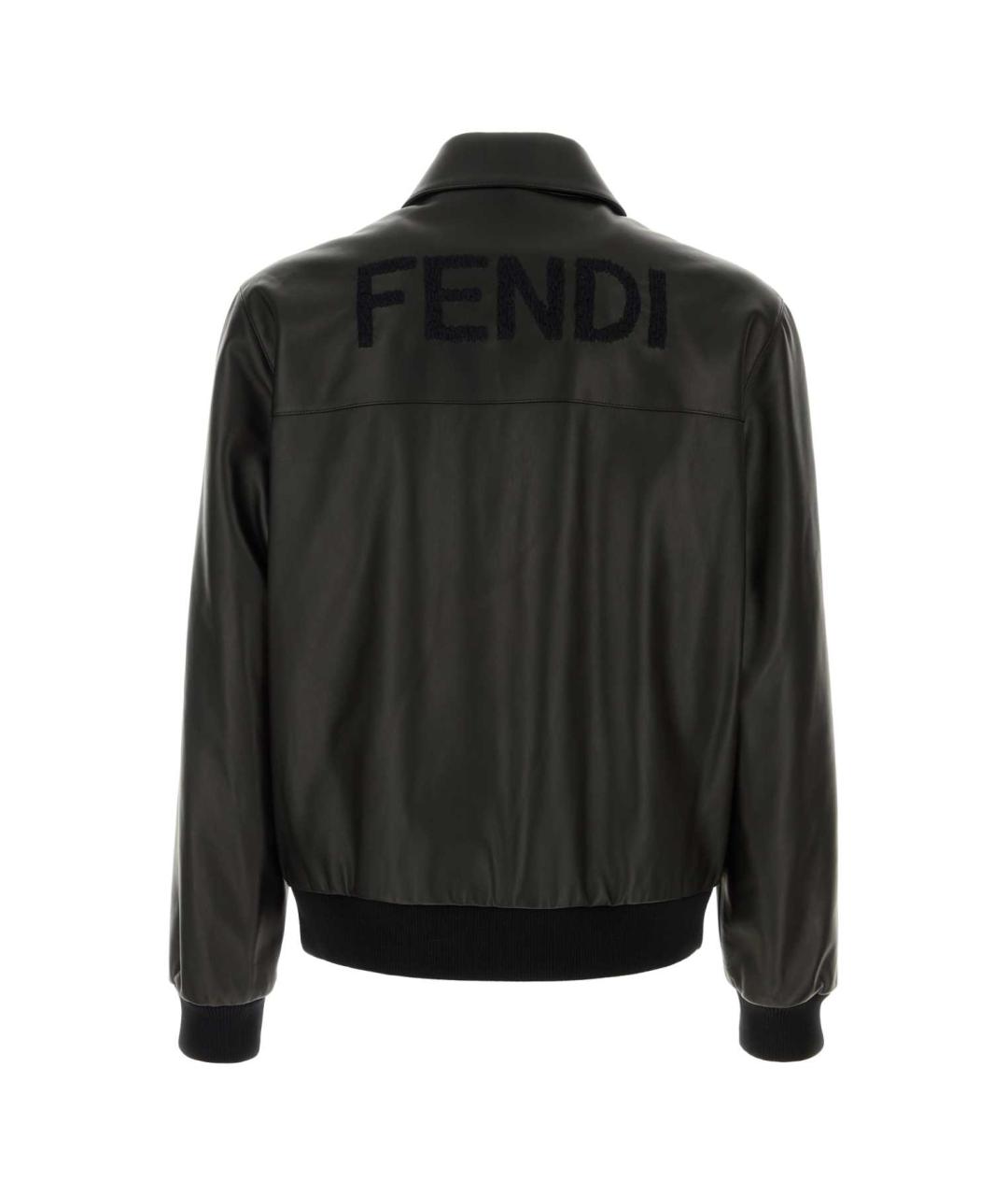 FENDI Черная кожаная куртка, фото 2