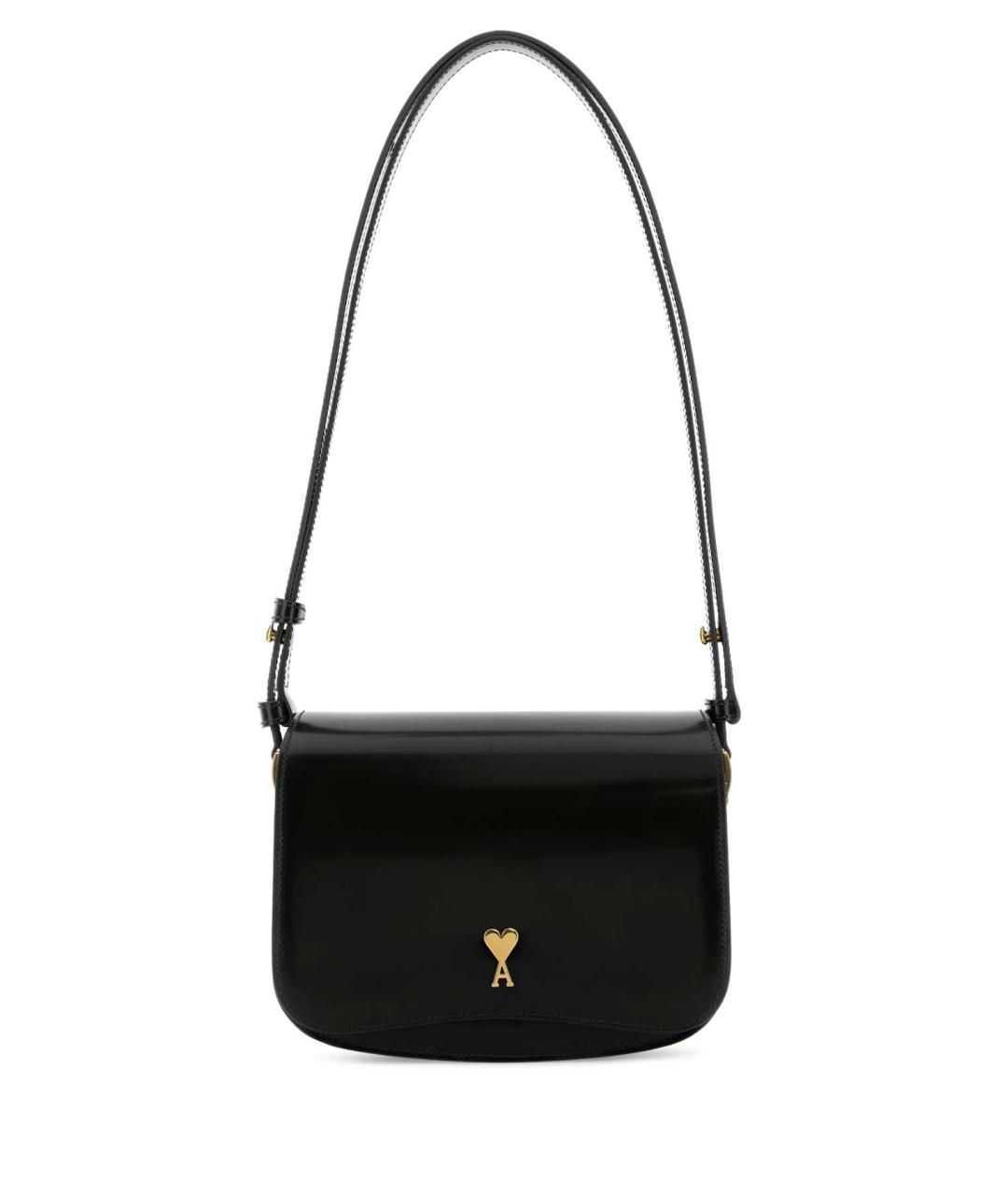 Ami Paris Черная кожаная сумка через плечо, фото 1