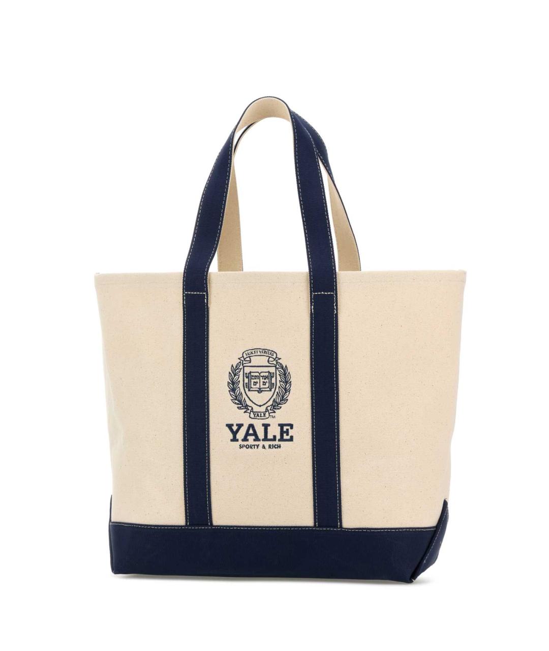 SPORTY AND RICH Бежевая тканевая сумка тоут, фото 2