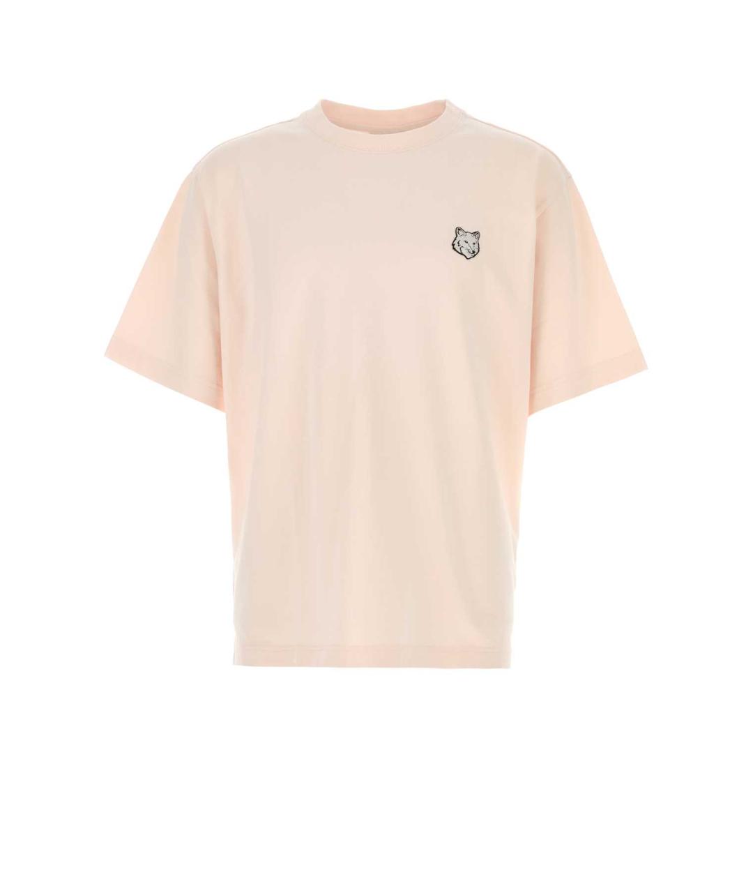 MAISON KITSUNE Розовая хлопковая футболка, фото 1