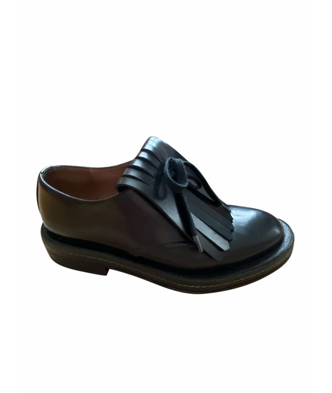 MARNI Черные кожаные лоферы, фото 1