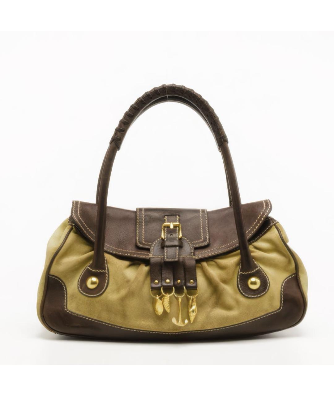 CELINE Коричневая кожаная сумка с короткими ручками, фото 8