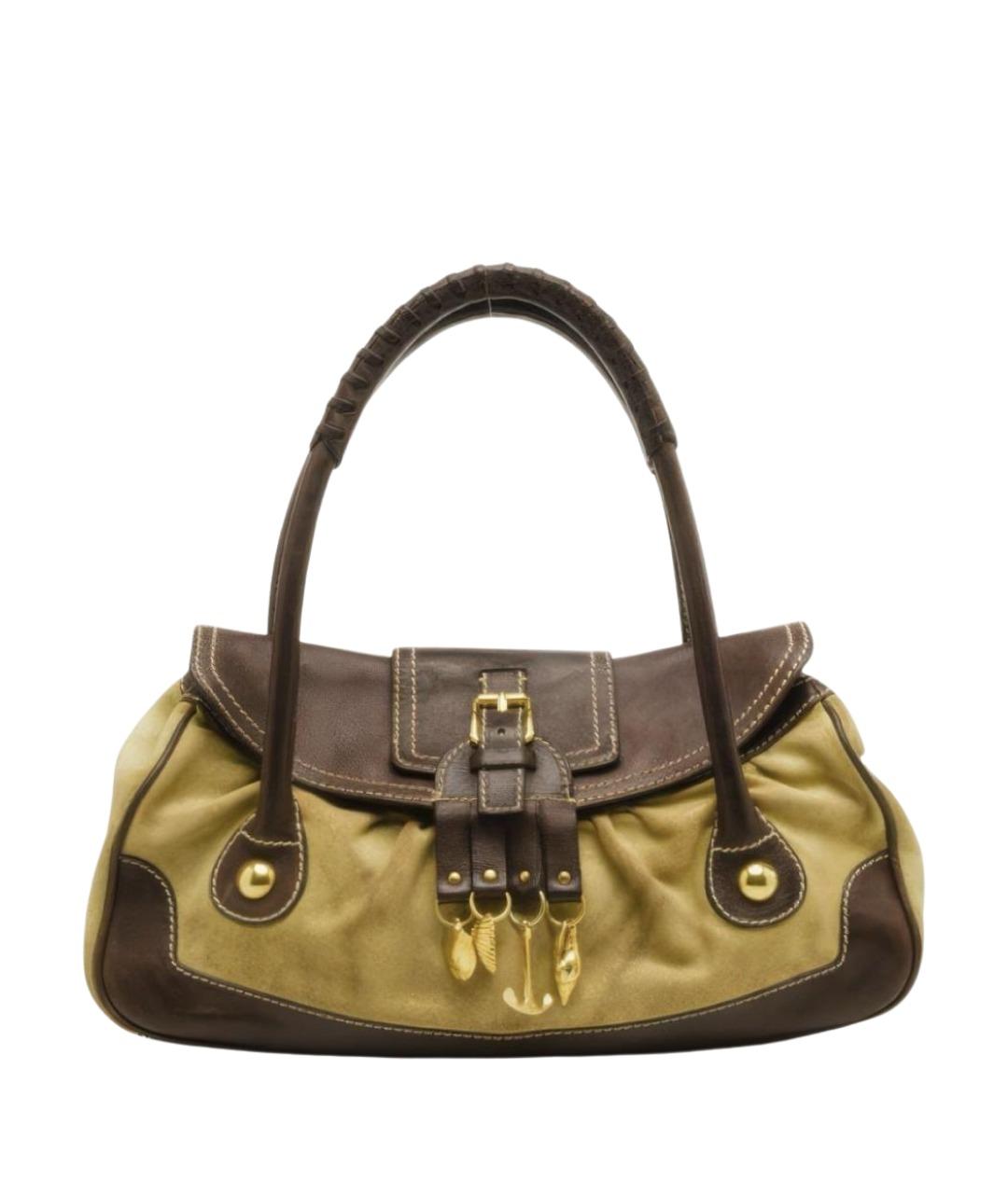 CELINE Коричневая кожаная сумка с короткими ручками, фото 1