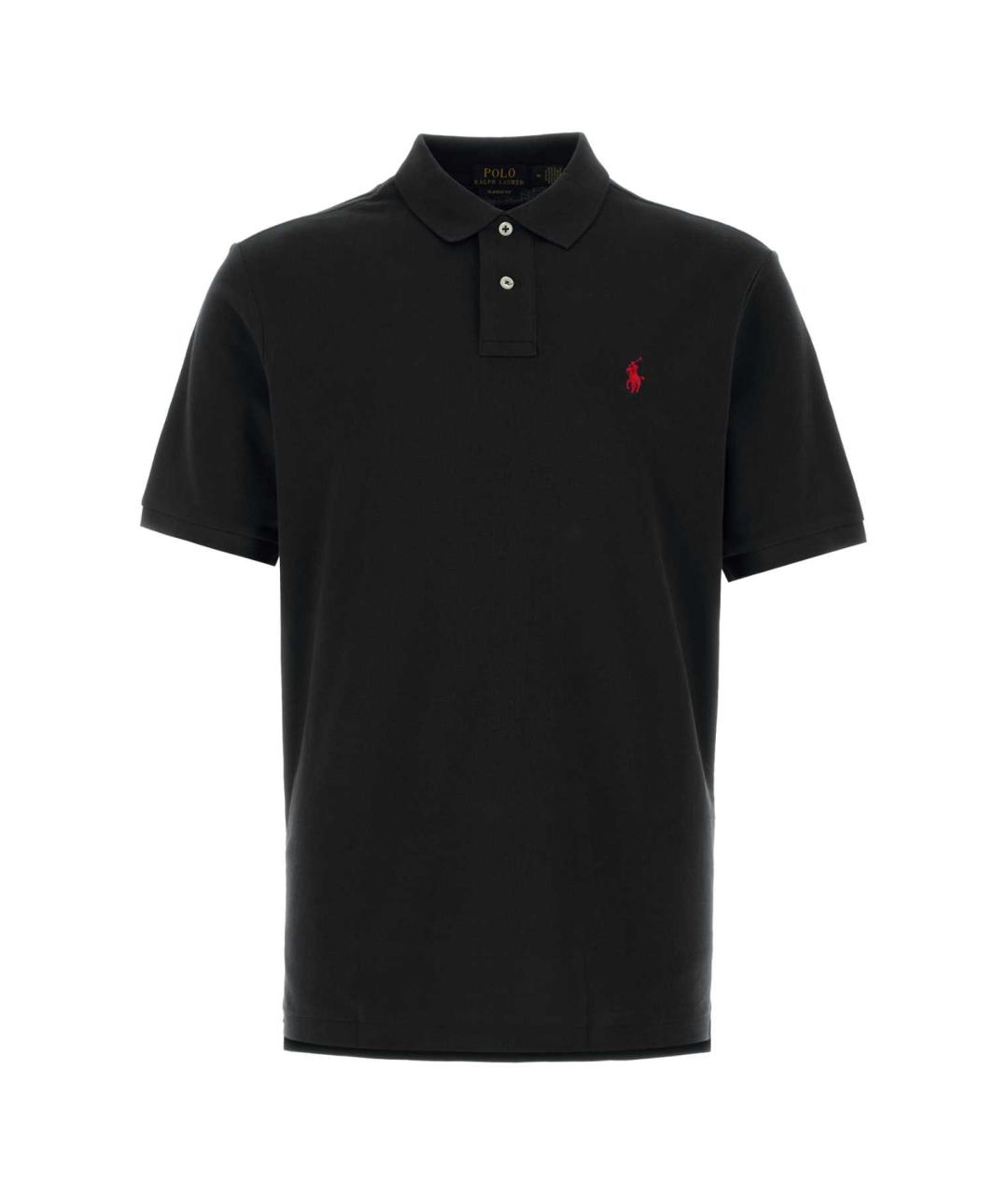 POLO RALPH LAUREN Черное хлопковое поло с коротким рукавом, фото 1