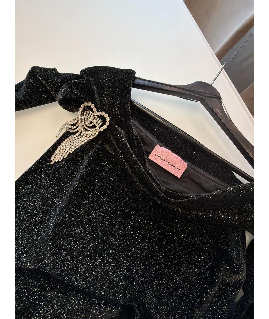 CHIARA FERRAGNI Черное полиэстеровое вечернее платье, фото 3