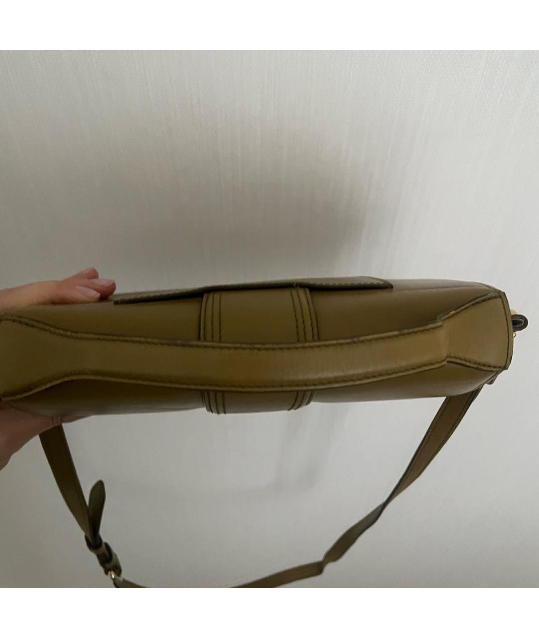 JACQUEMUS Хаки кожаная сумка через плечо, фото 3