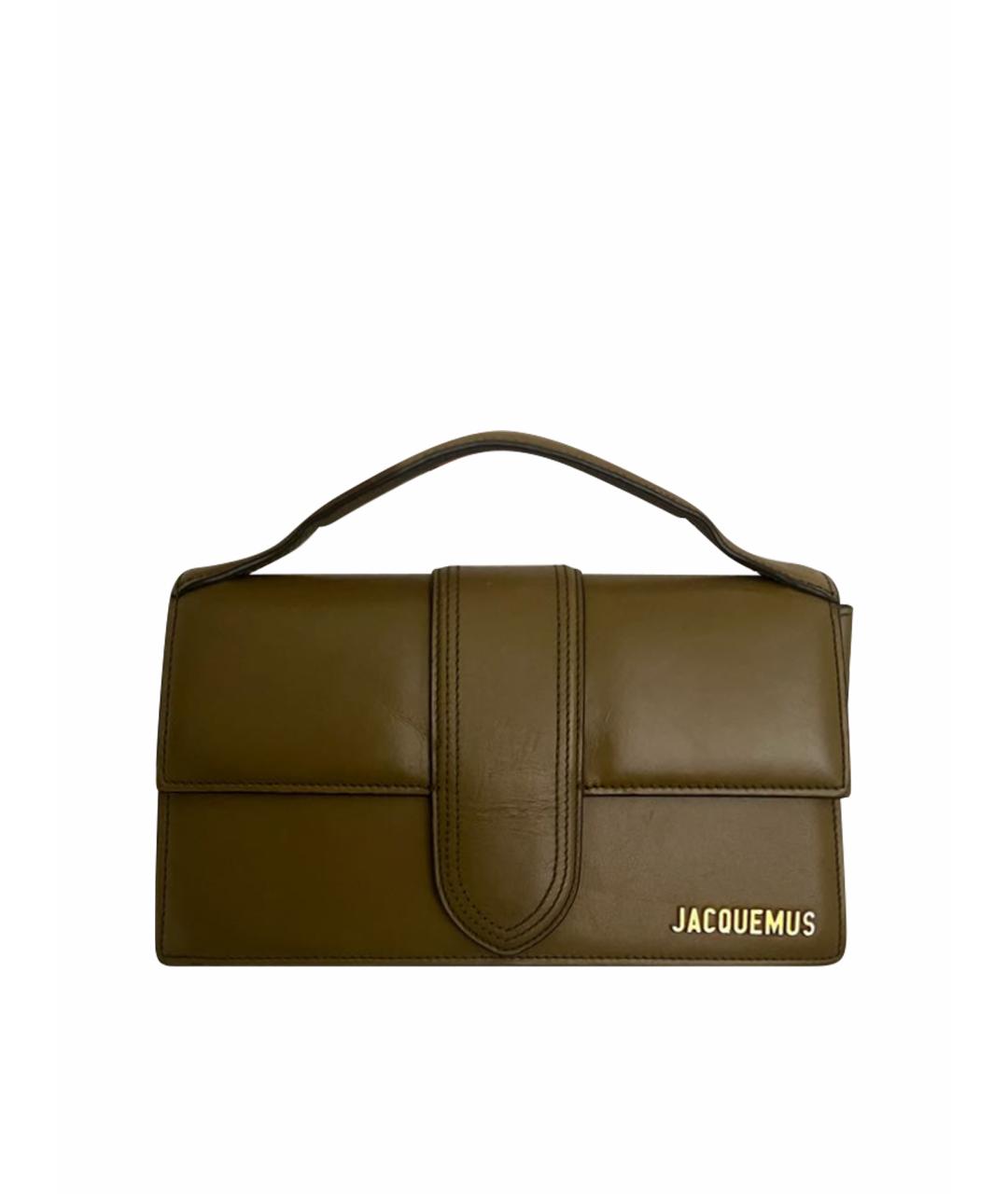 JACQUEMUS Хаки кожаная сумка через плечо, фото 1