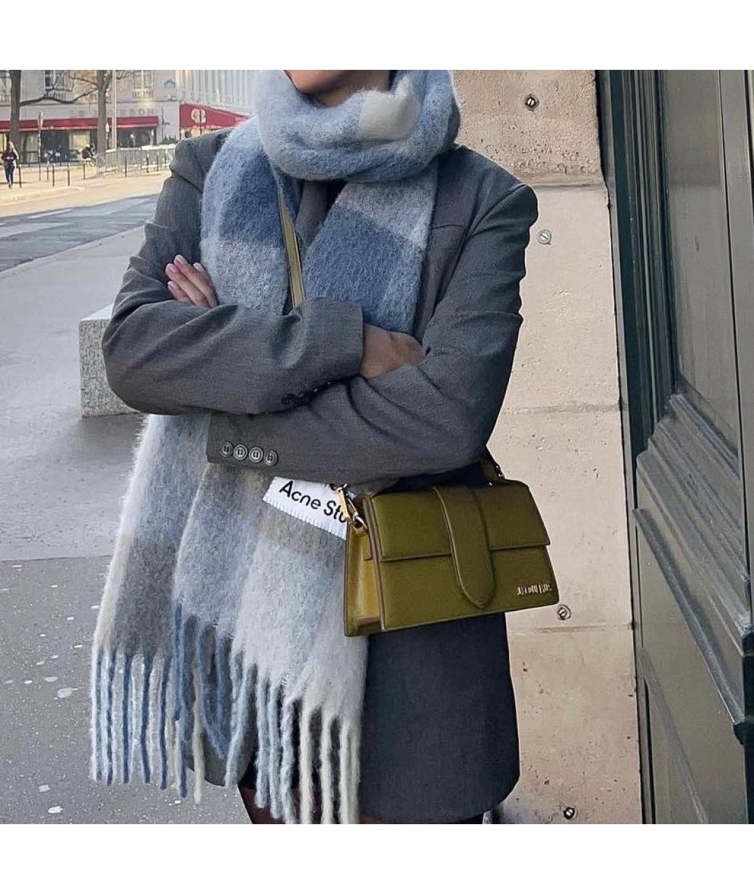 JACQUEMUS Хаки кожаная сумка через плечо, фото 5