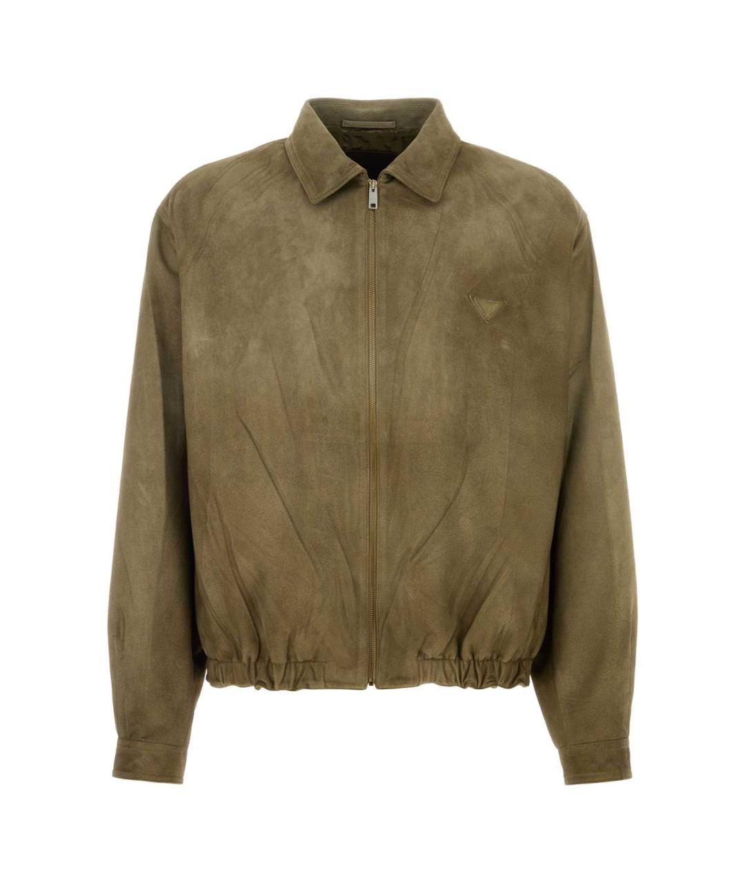 PRADA Зеленая замшевая куртка, фото 1