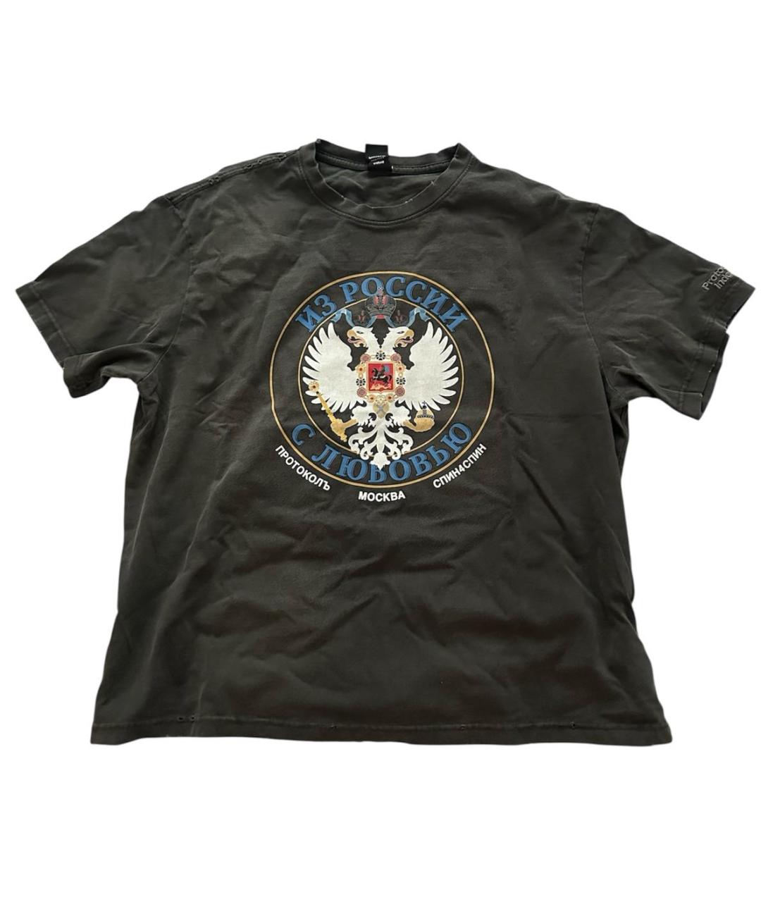 PROTOCOL INDEX Антрацитовая хлопковая футболка, фото 7