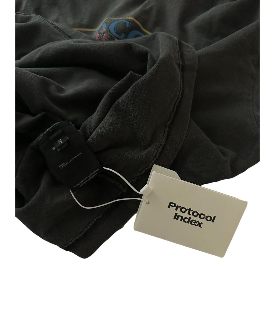 PROTOCOL INDEX Антрацитовая хлопковая футболка, фото 5