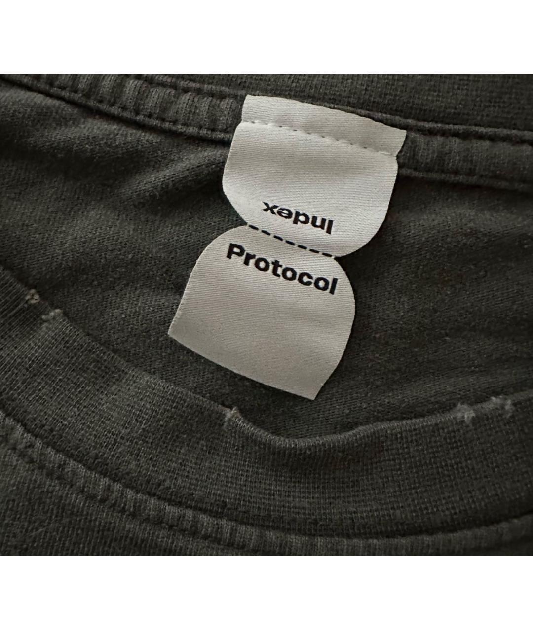 PROTOCOL INDEX Антрацитовая хлопковая футболка, фото 3