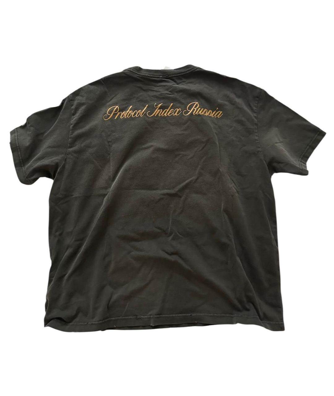 PROTOCOL INDEX Антрацитовая хлопковая футболка, фото 2