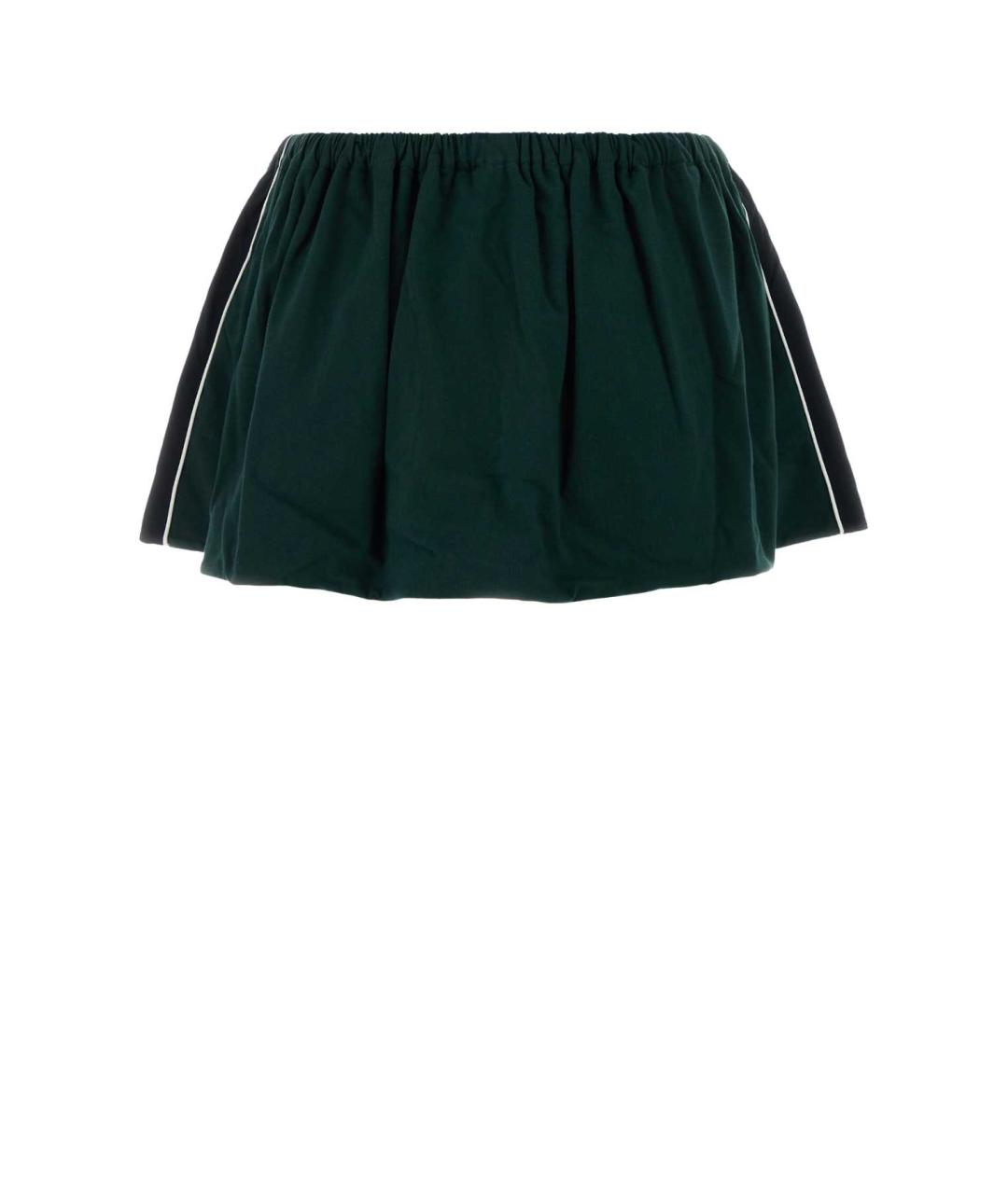 MIU MIU Зеленая хлопковая юбка мини, фото 2