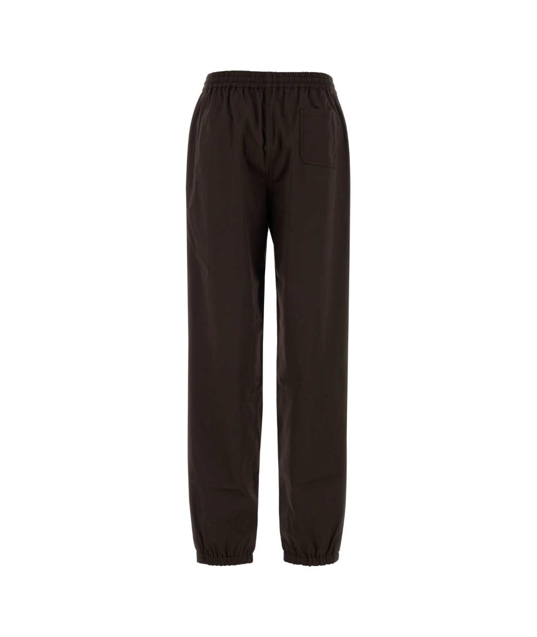 MIU MIU Коричневые хлопковые прямые брюки, фото 2