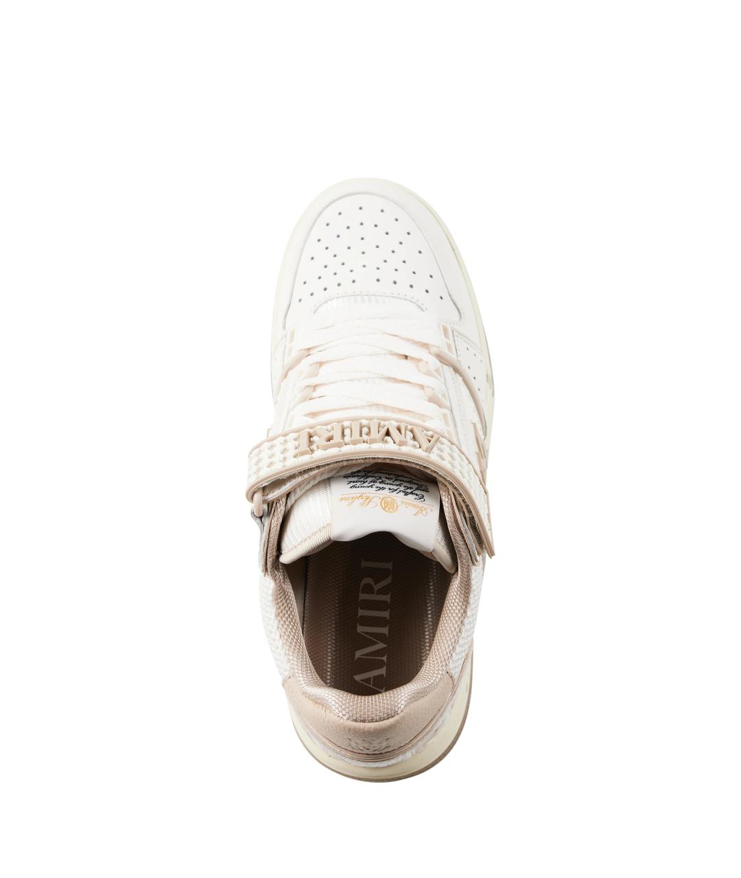 AMIRI Бежевые кожаные низкие кроссовки / кеды, фото 3