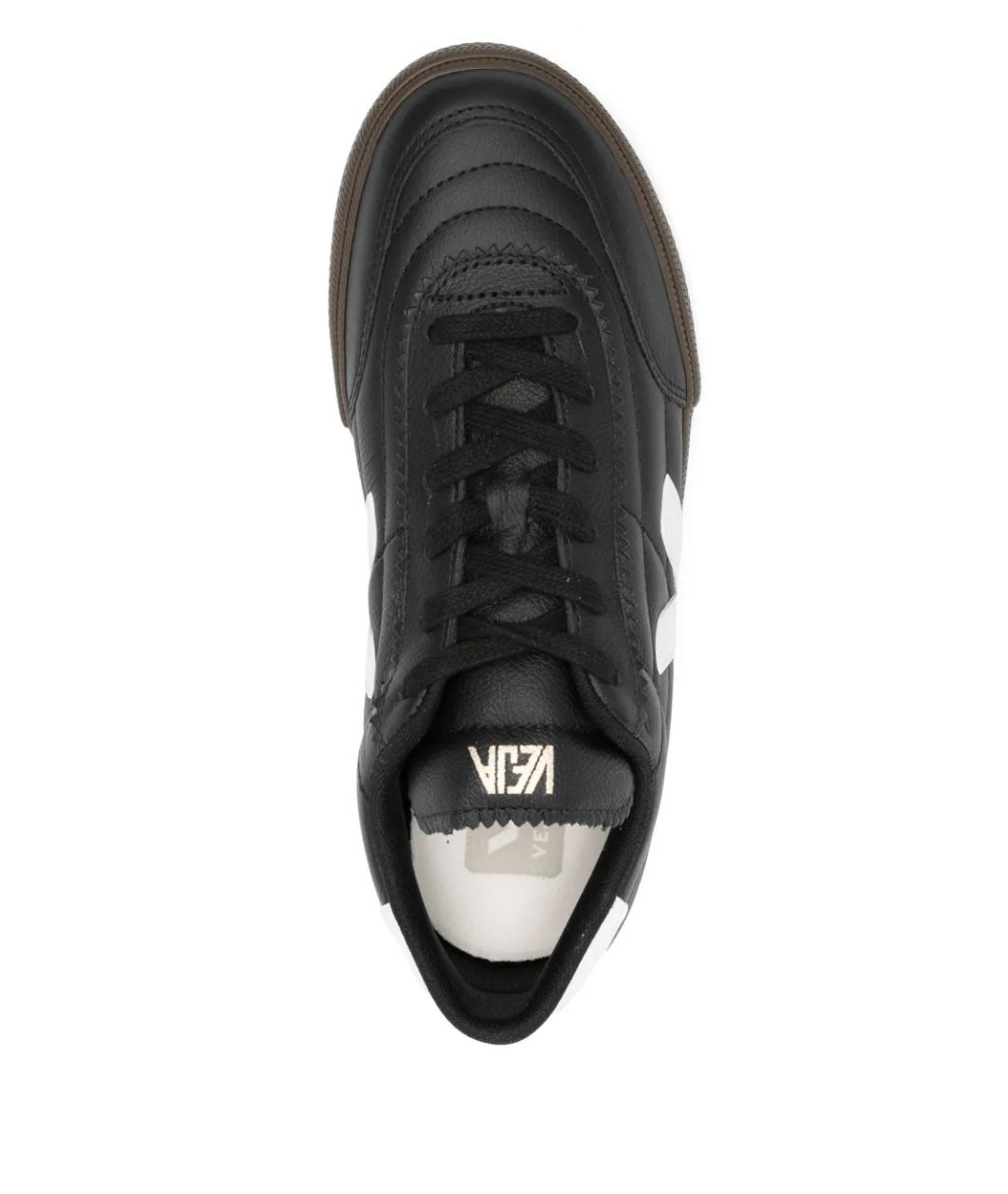VEJA Черные кожаные низкие кроссовки / кеды, фото 4