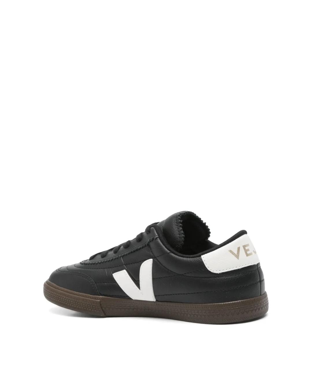 VEJA Черные кожаные низкие кроссовки / кеды, фото 3