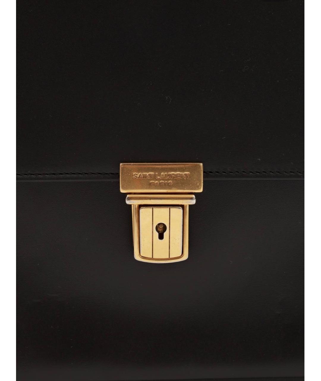 SAINT LAURENT Черная кожаная сумка через плечо, фото 6