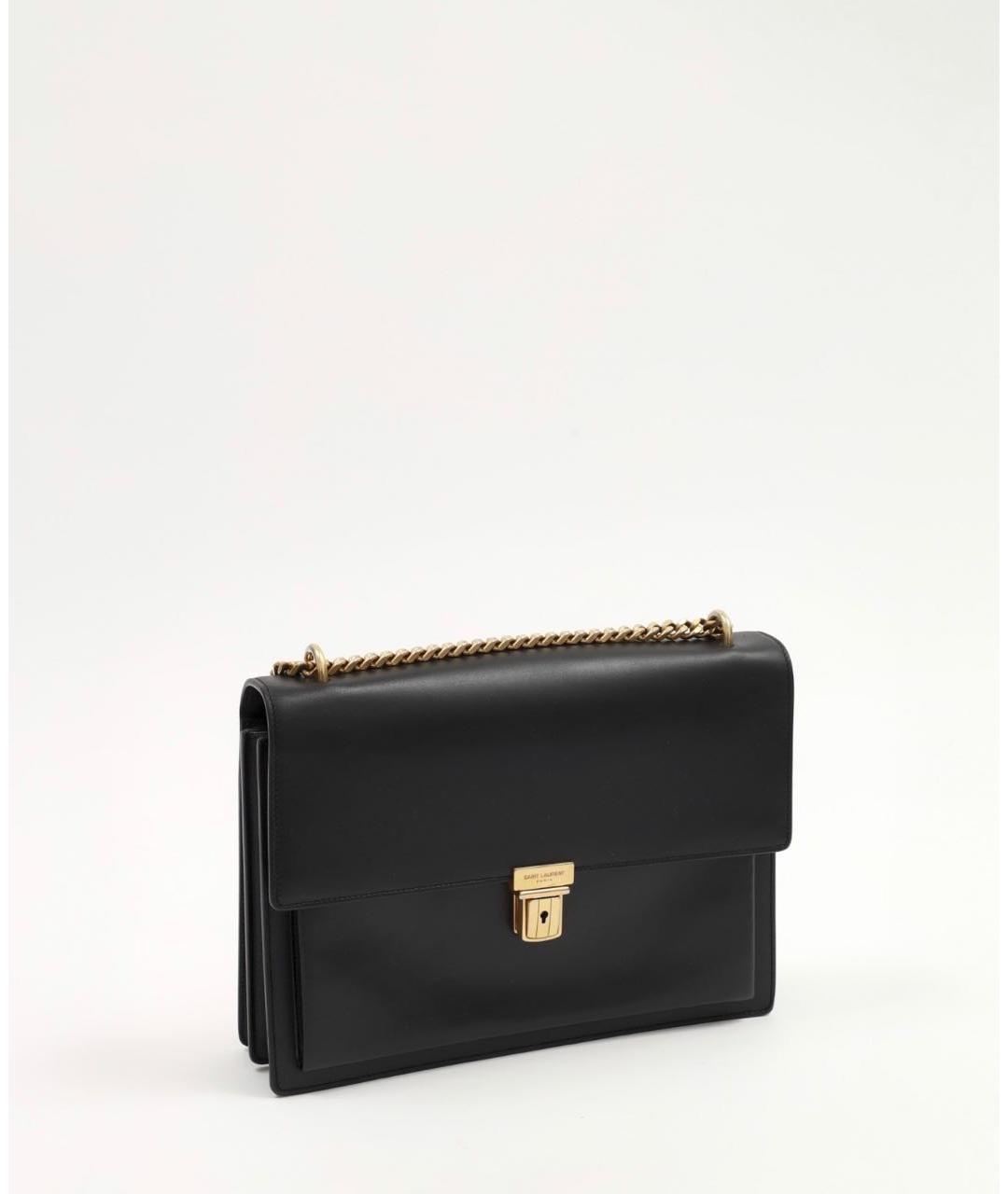 SAINT LAURENT Черная кожаная сумка через плечо, фото 2