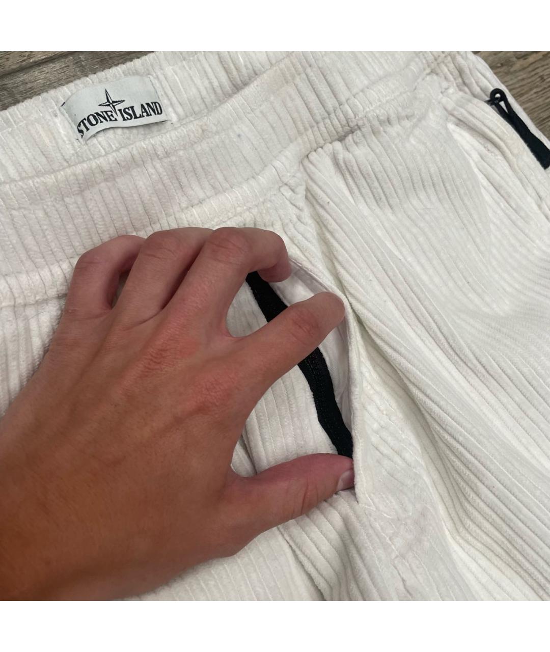 STONE ISLAND Белые повседневные брюки, фото 3