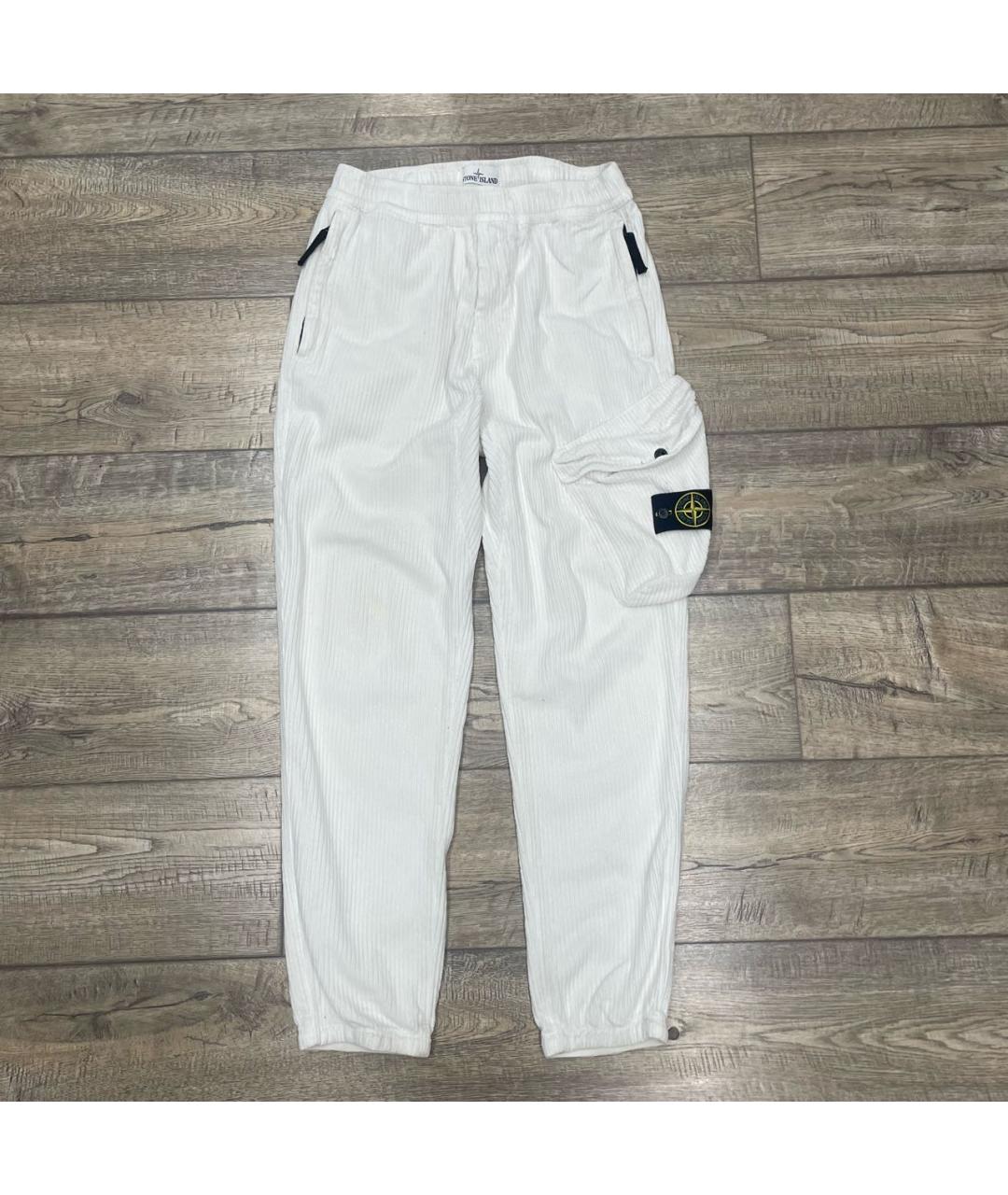 STONE ISLAND Белые повседневные брюки, фото 5