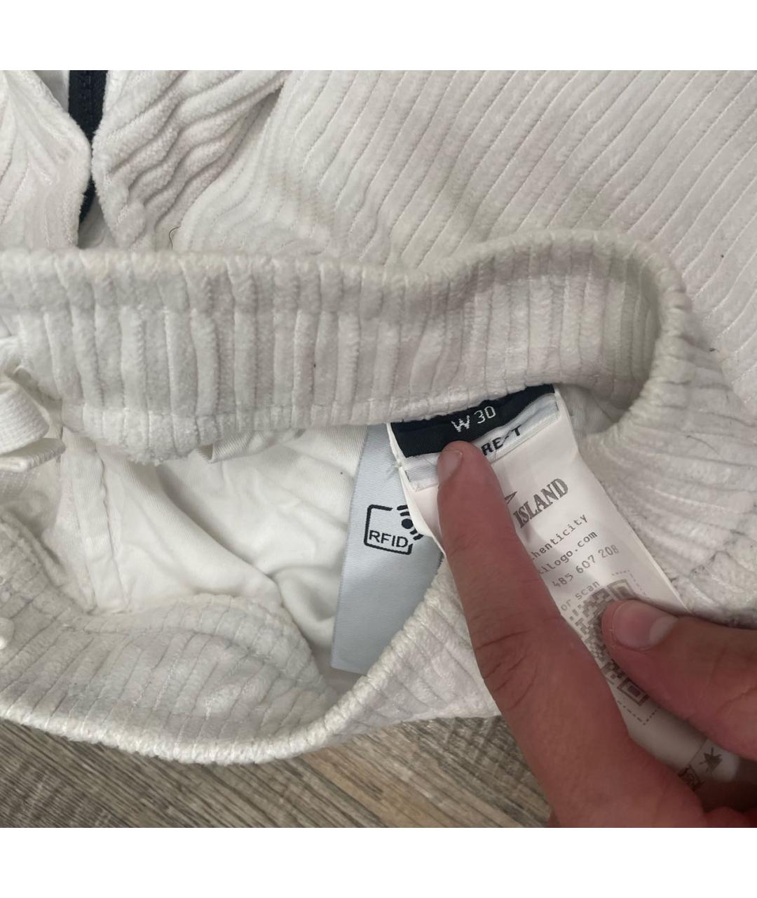 STONE ISLAND Белые повседневные брюки, фото 4