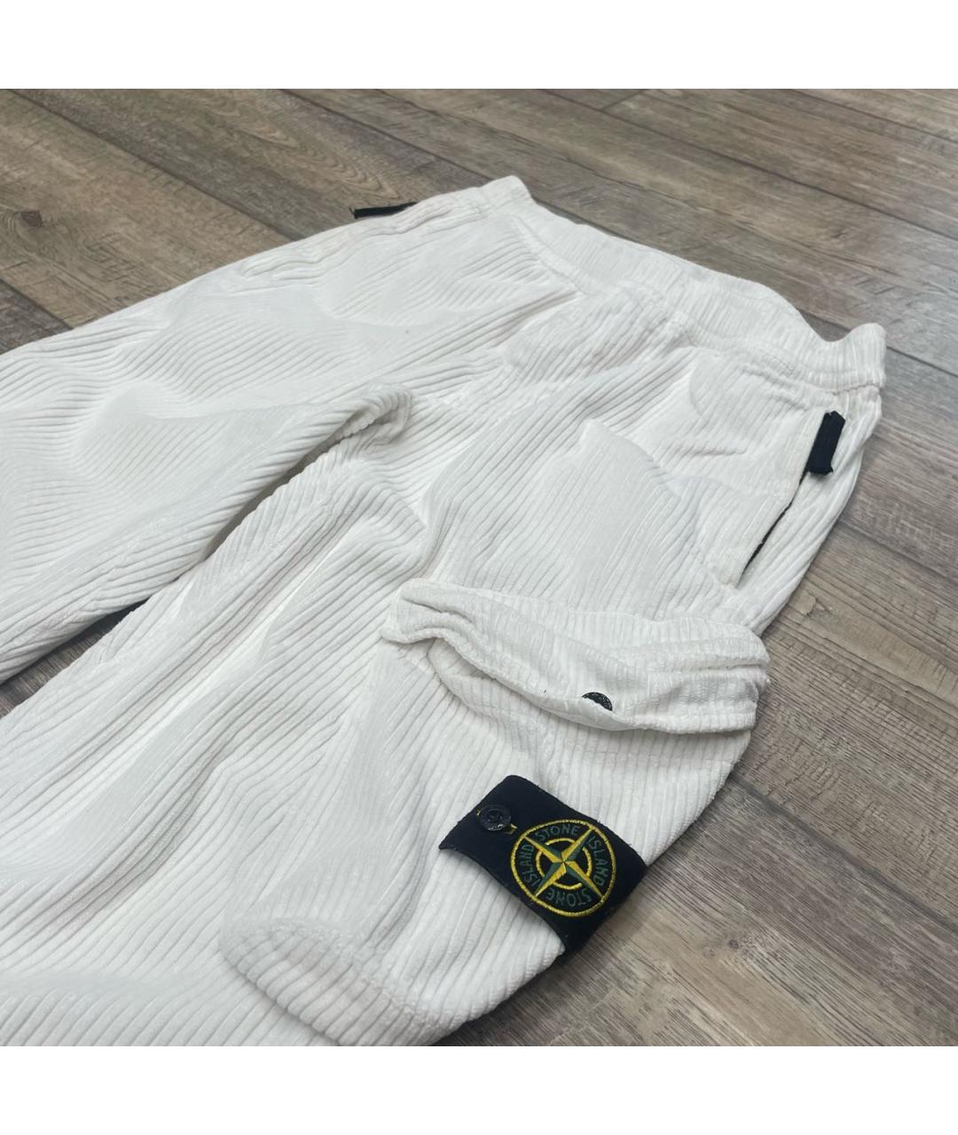 STONE ISLAND Белые повседневные брюки, фото 2