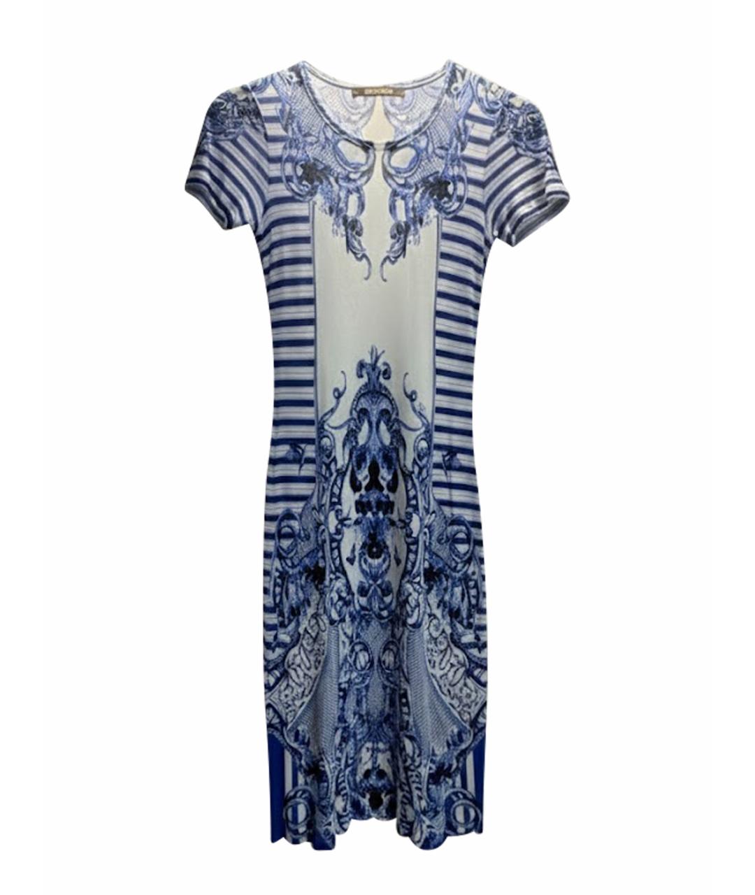 ROBERTO CAVALLI Синее вискозное коктейльное платье, фото 1