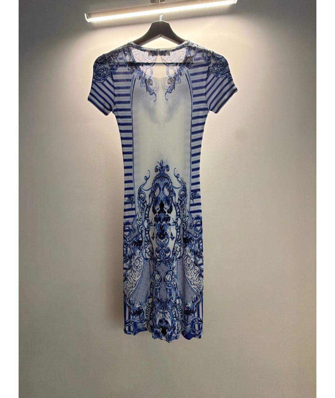 ROBERTO CAVALLI Синее вискозное коктейльное платье, фото 2