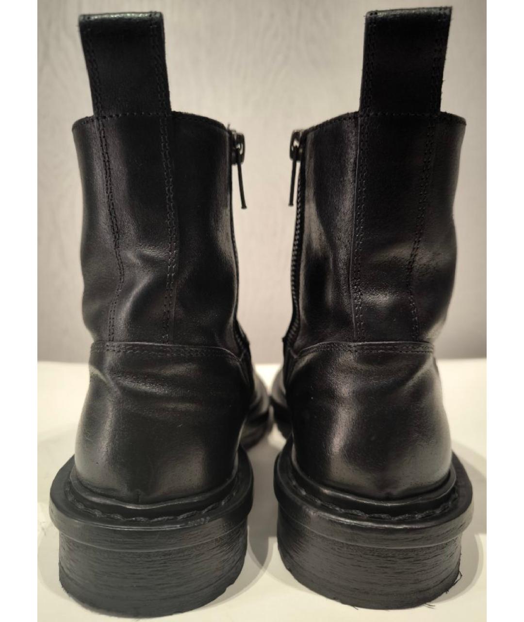 ANN DEMEULEMEESTER Черные кожаные полусапоги, фото 4