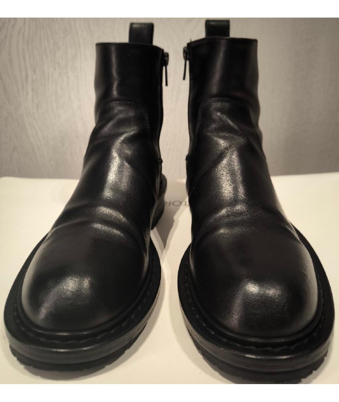 ANN DEMEULEMEESTER Черные кожаные полусапоги, фото 2