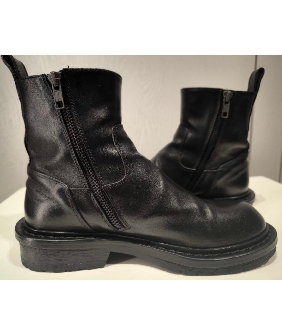 ANN DEMEULEMEESTER Черные кожаные полусапоги, фото 7