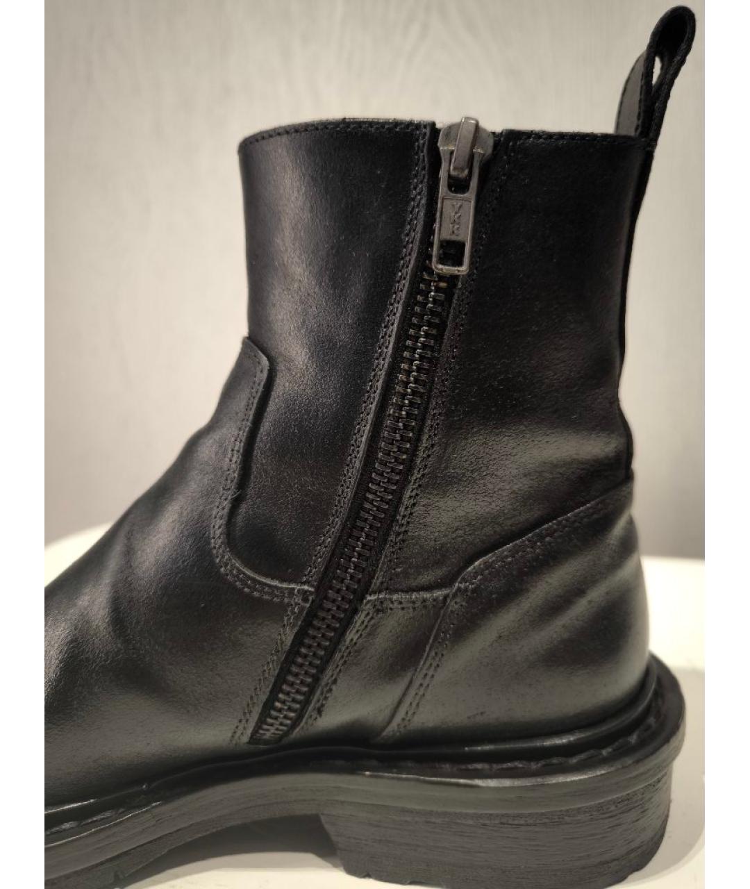 ANN DEMEULEMEESTER Черные кожаные полусапоги, фото 9