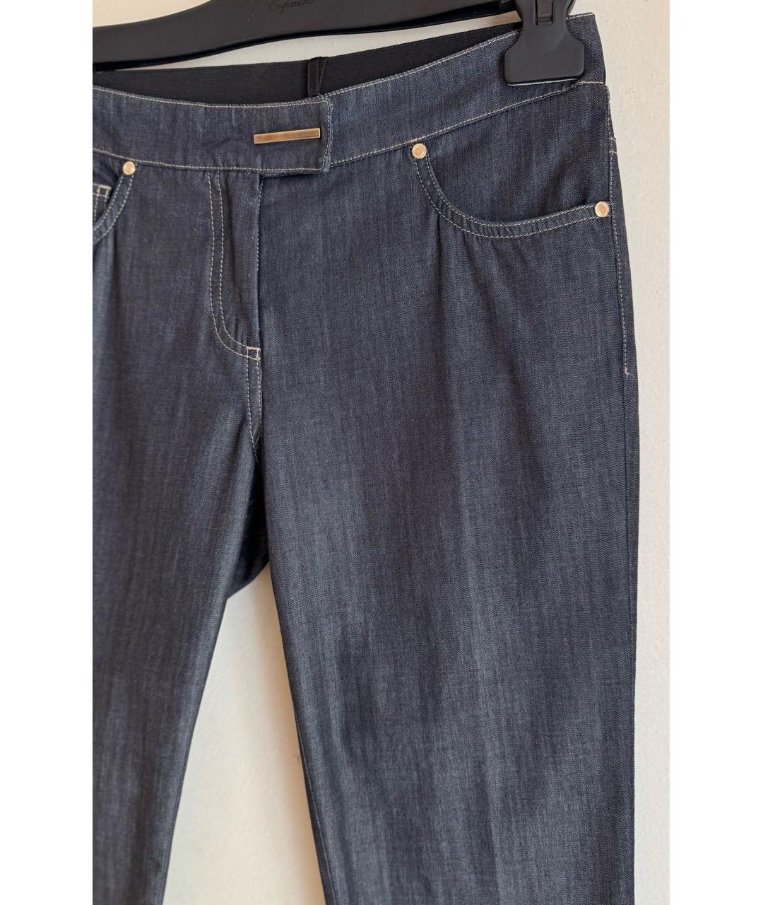 LES COPAINS Темно-синие хлопко-эластановые джинсы слим, фото 7