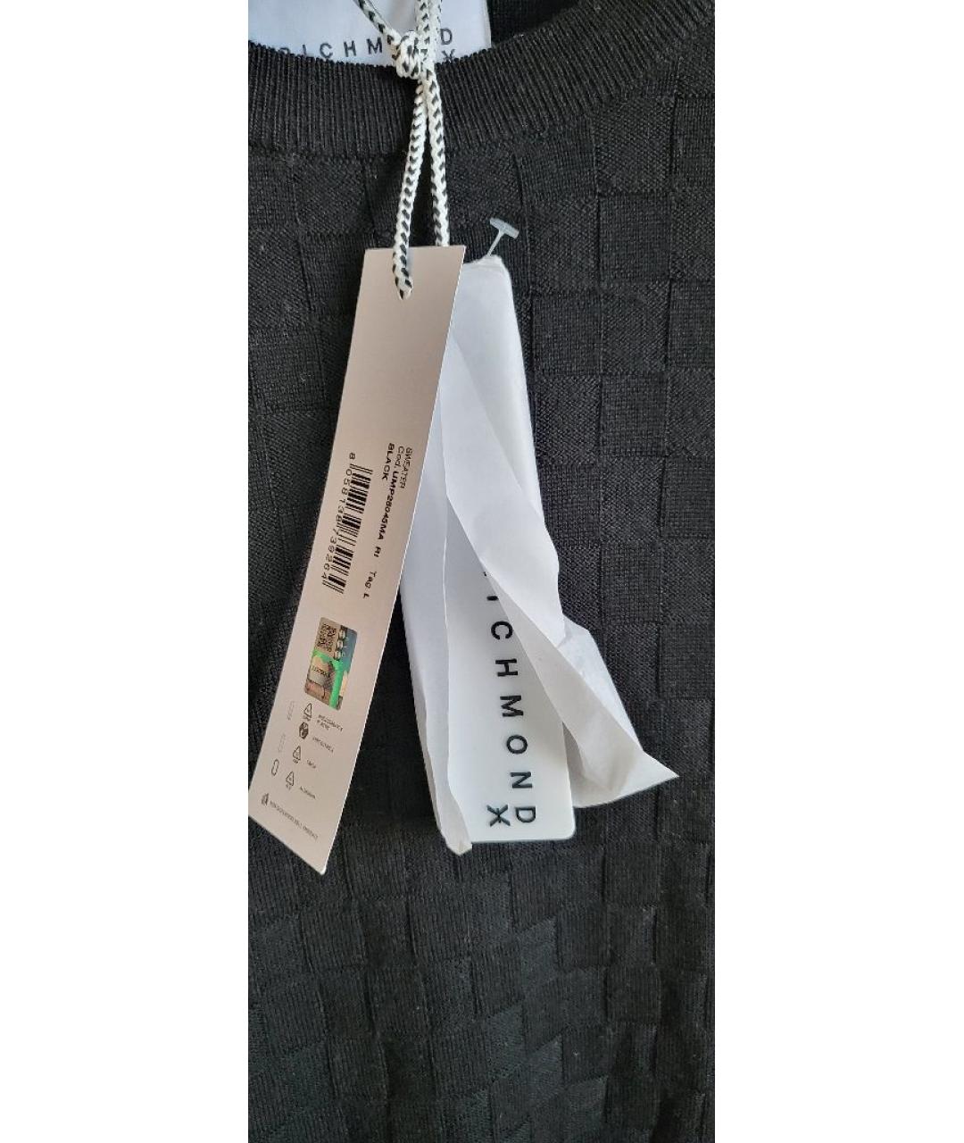 JOHN RICHMOND Черный шерстяной джемпер / свитер, фото 4