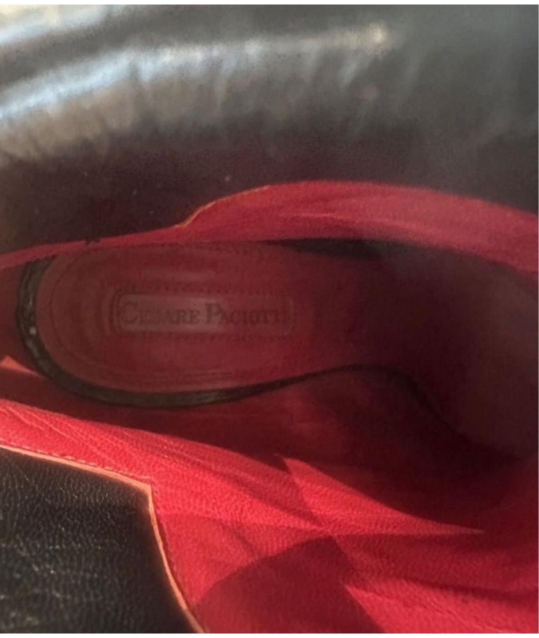 CESARE PACIOTTI Черные кожаные ботильоны, фото 3