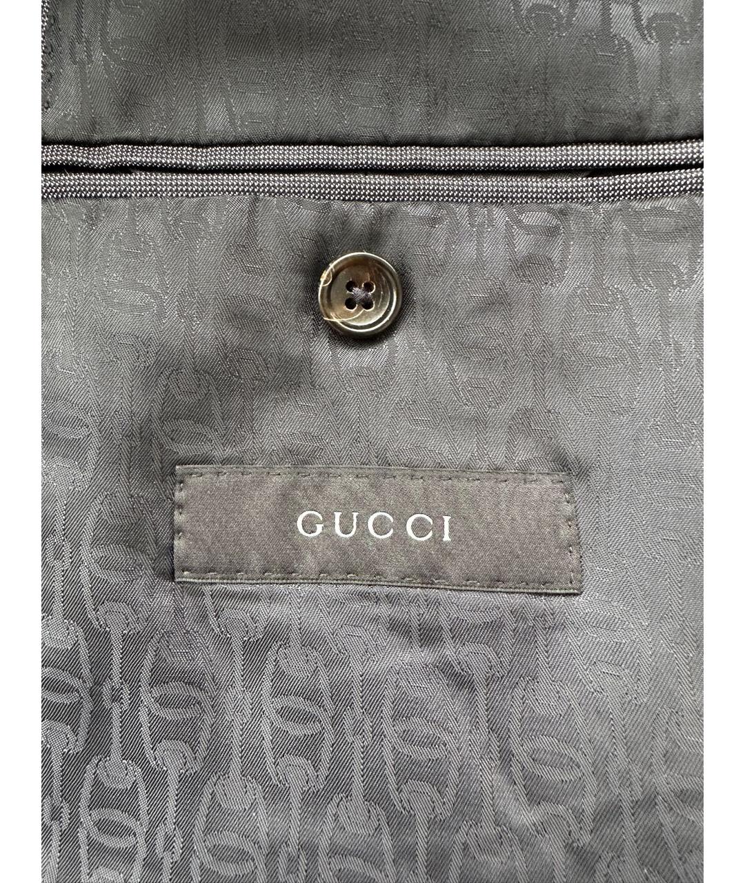 GUCCI Серый шерстяной пиджак, фото 5