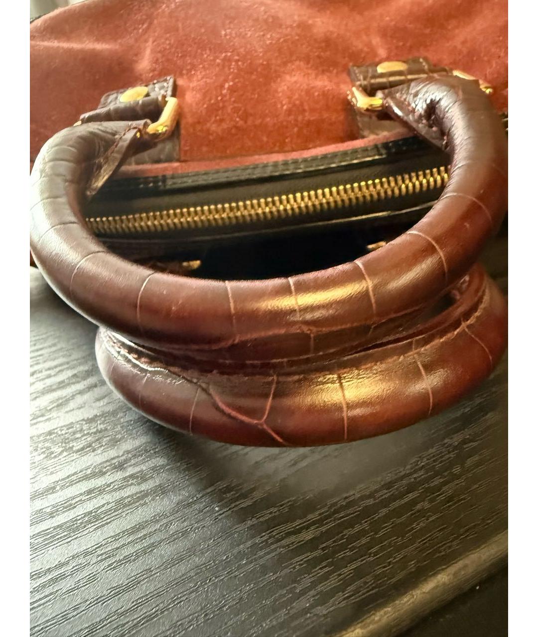 LOUIS VUITTON Бордовая сумка с короткими ручками, фото 5