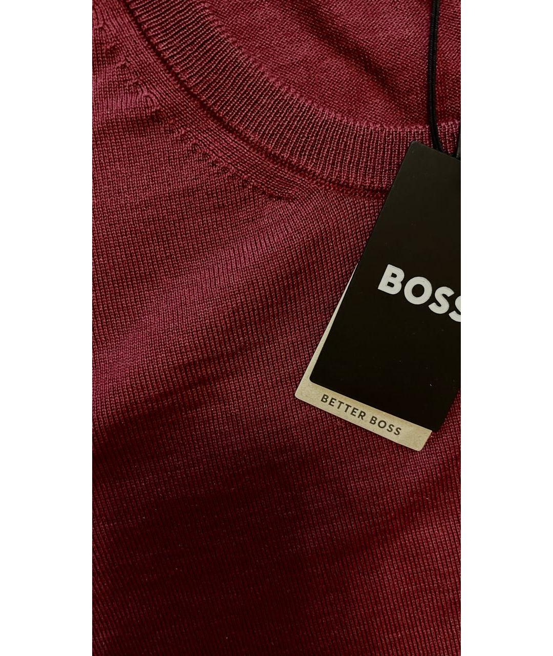HUGO BOSS Бордовый шерстяной джемпер / свитер, фото 4