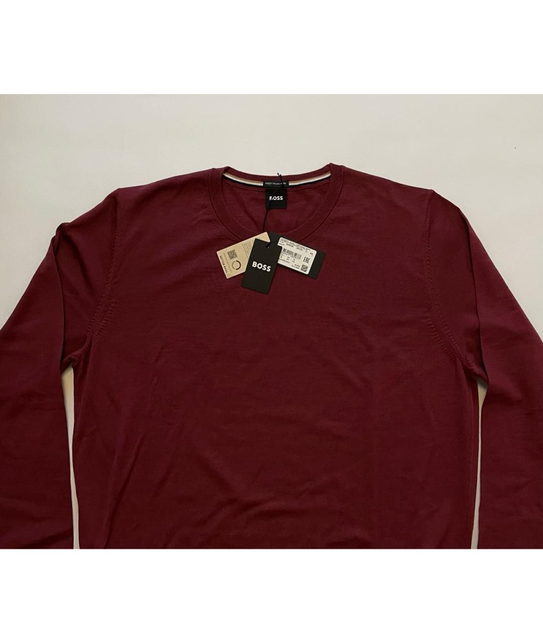 HUGO BOSS Бордовый шерстяной джемпер / свитер, фото 3