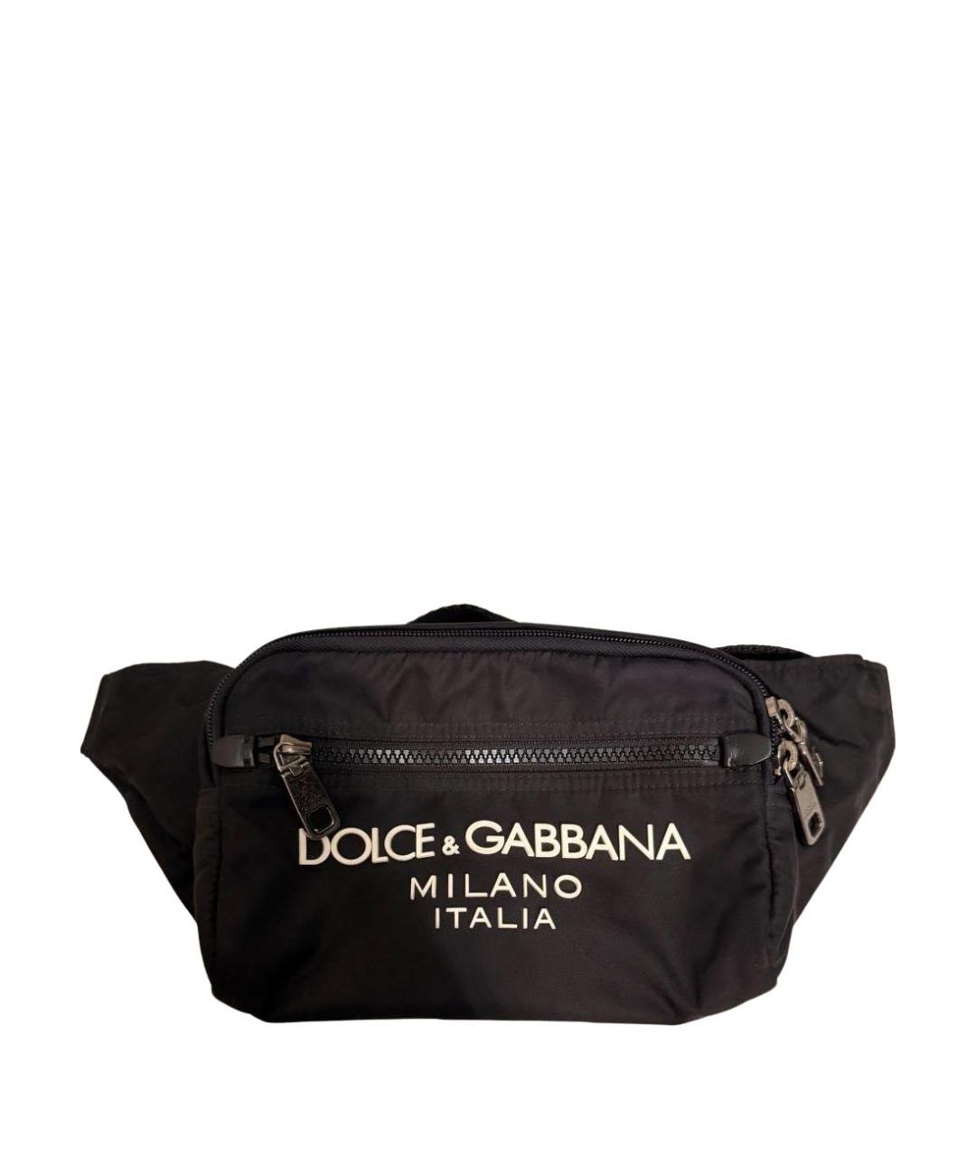 DOLCE&GABBANA Черная синтетическая поясная сумка, фото 1