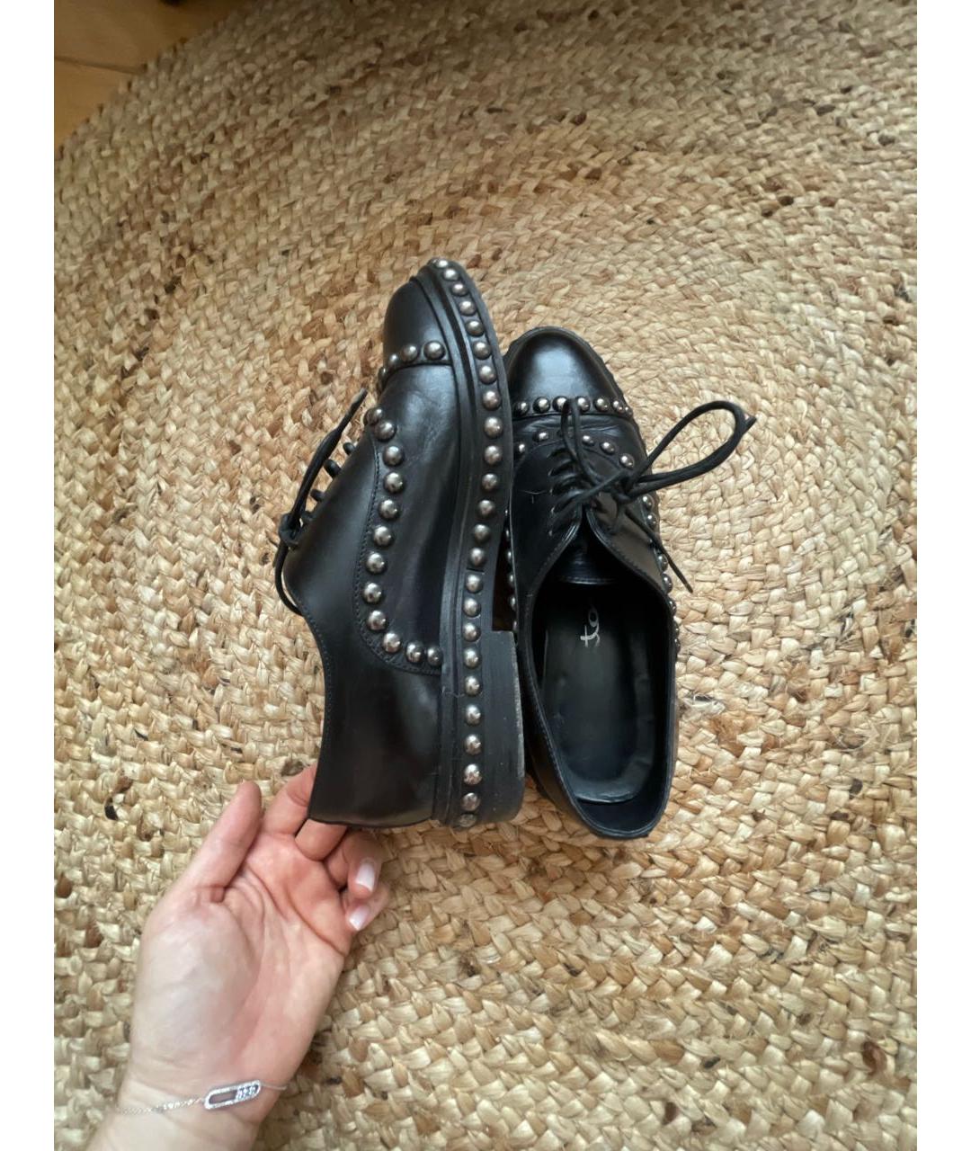 SANTONI Черные кожаные брогги и оксфорды, фото 5