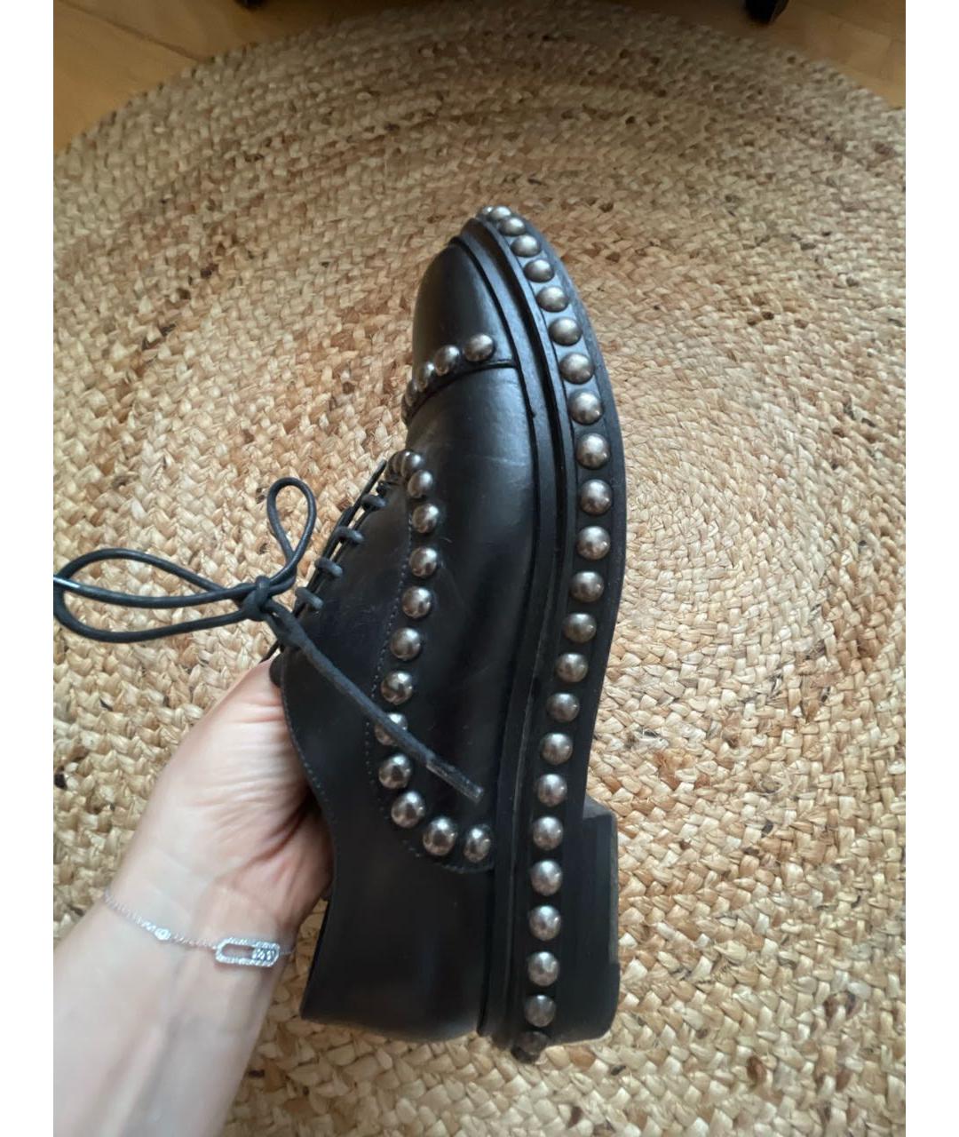 SANTONI Черные кожаные брогги и оксфорды, фото 8