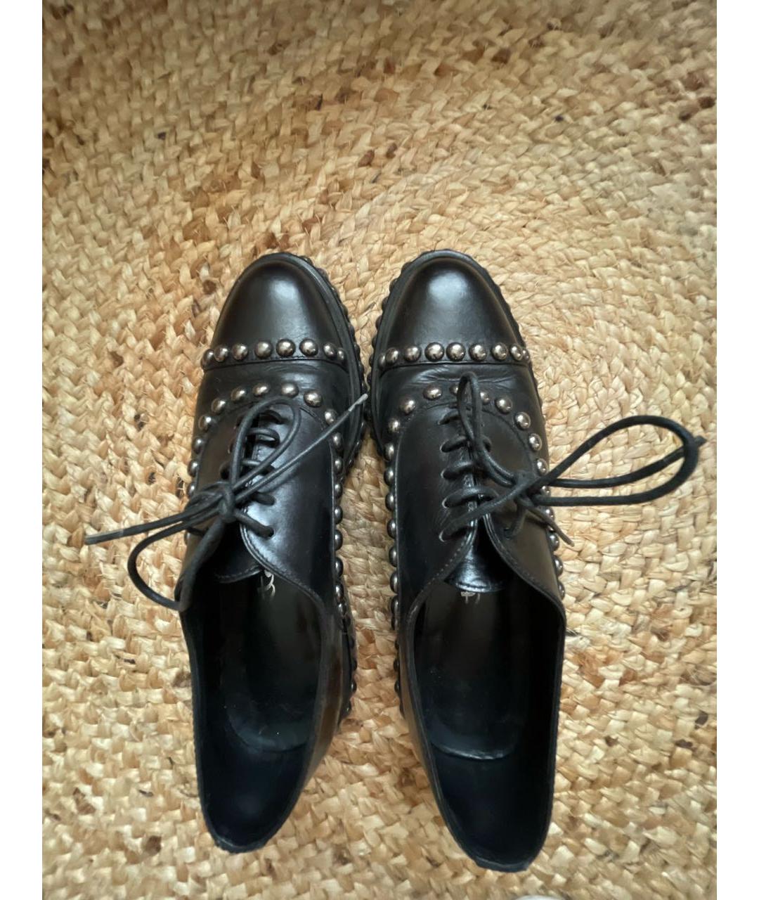 SANTONI Черные кожаные брогги и оксфорды, фото 3