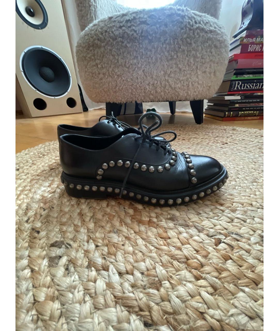 SANTONI Черные кожаные брогги и оксфорды, фото 9