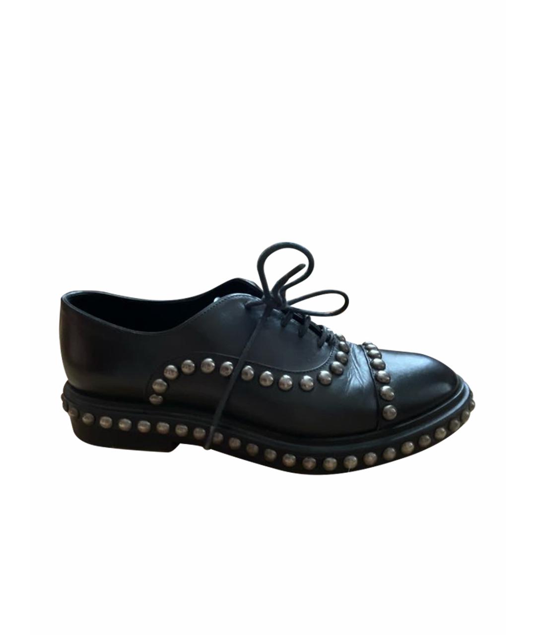 SANTONI Черные кожаные брогги и оксфорды, фото 1