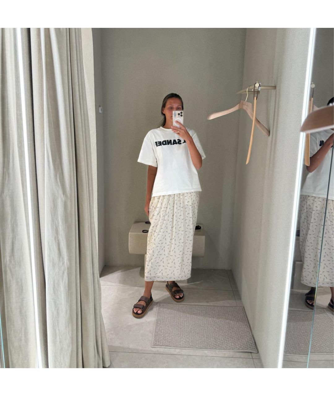 JIL SANDER Бежевая хлопковая футболка, фото 6